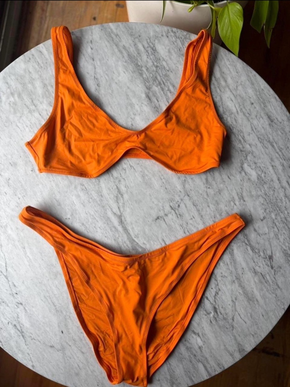 SKIMS Bright Orange Underwire Bikini Set